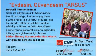 CHP TARSUS GENÇLİK VE KADIN KOLLARI  “EVDESİN GÜVENDESİN”