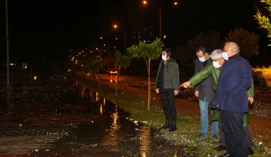 Erdemli ‘de Sağanak Yağış Etkili Oldu
