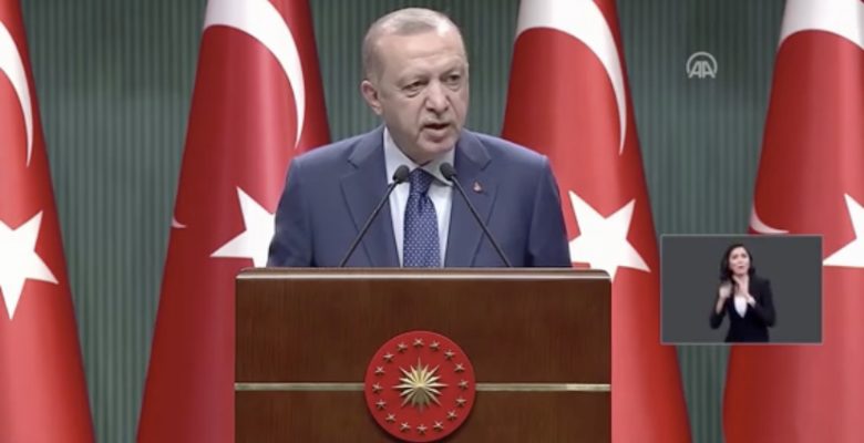 Cumhurbaşkanı Recep Tayyip Erdoğan, Kabine Toplantısı sonrası açıklama yapıyor.