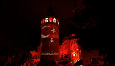 Galata Kulesi’nde İstiklal Marşı’nın 100. yılı gösterisi Galata Kulesi’nde İstiklal Marşı’nın 100. yılı gösterisi