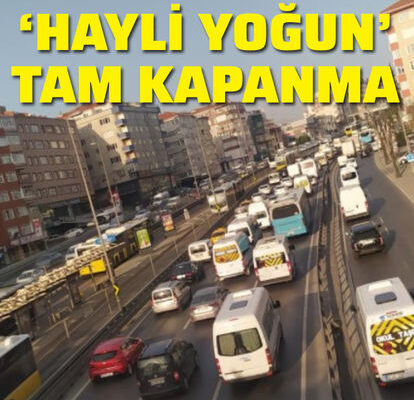 Kapanmanın ilk günü trafikte yoğun görüntüler