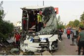 Silifkede Yolcu otobüs şarampole yuvarlandı: 33 yaralı