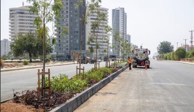 SON DOKUNUŞLARI YAPILAN 4. ÇEVRE YOLU’NUN BİTKİLERİ DE DİKİLİYOR
