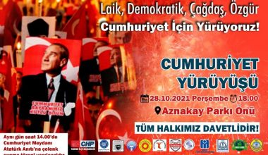 CUMHURİYETİMİZ 98 YAŞINDA Tarsus’ta “Laik, Demokratik, Çağdaş, Özgür Cumhuriyet İçin Yürüyoruz” Programı.