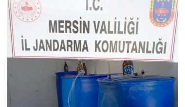 Mersin’de bin 75 litre kaçak içki ele geçirildi