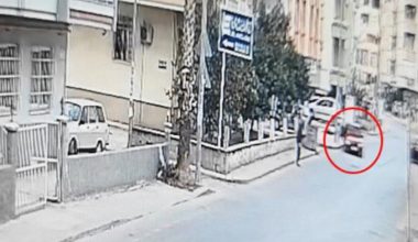 Zikzak çizdi, kaldırımdaki iki yayaya çarptı, kameralar her şeyi kaydetti