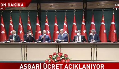 Cumhurbaşkanı Erdoğan 2022 yılında geçerli olacak Asgari Ücret tutarını açıkladı. 4250 tl