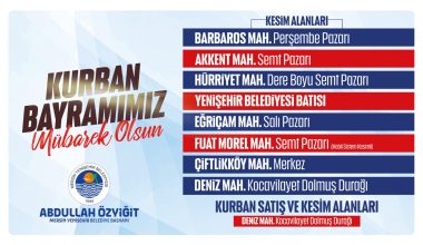 Yenişehir’de kurban kesim yerleri belirlendi
