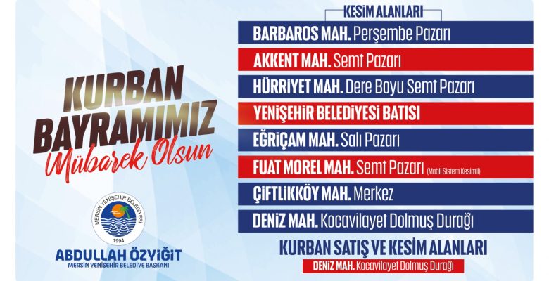 Yenişehir’de kurban kesim yerleri belirlendi