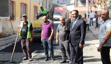 BAŞKAN YILMAZ, KURDALİ MAHALLESİNDE ASFALT ÇALIŞMALARINI İNCELEDİ