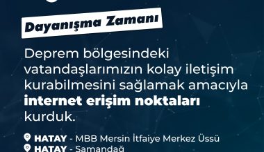 MERSİN’DEN HATAY’A ‘İNTERNET ERİŞİM NOKTALARI’