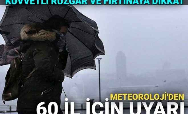 60 il için sarı ve turuncu kodlu uyarı