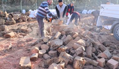 TOROSLAR’DA BUDANAN AĞAÇ DALLARI, İHTİYAÇ SAHİPLERİNE YAKACAK OLARAK DAĞITILIYOR