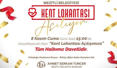 MEZİTLİ BELEDİYESİ’NDEN HALKA DESTEK, KENT LOKANTASI 8 KASIM’DA AÇILIYOR!