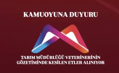 TARIM MÜDÜRLÜĞÜ VETERİNERİNİN GÖZETİMİNDE KESİLEN ETLER ALINIYOR