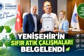 Yenişehir Belediyesi’ne ‘Mahalli İdareler için Sıfır Atık Belgesi’