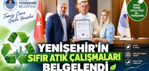 Yenişehir Belediyesi’ne ‘Mahalli İdareler için Sıfır Atık Belgesi’