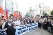 MERSİNLİLERDEN TUTUKLU YARGILANAN BELEDİYE BAŞKANLARINA DESTEK